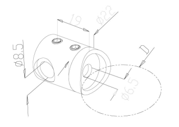 Cable cross bar holder - Model 6120 - right CAD Drawing